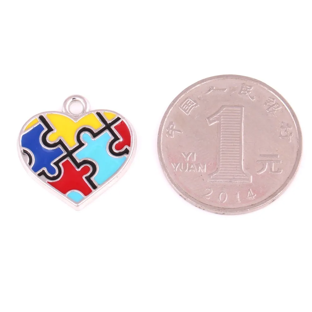 Осознание аутизма Цепочки и ожерелья подвески с отверстиями паззл головоломка надеемся шарма сердца
