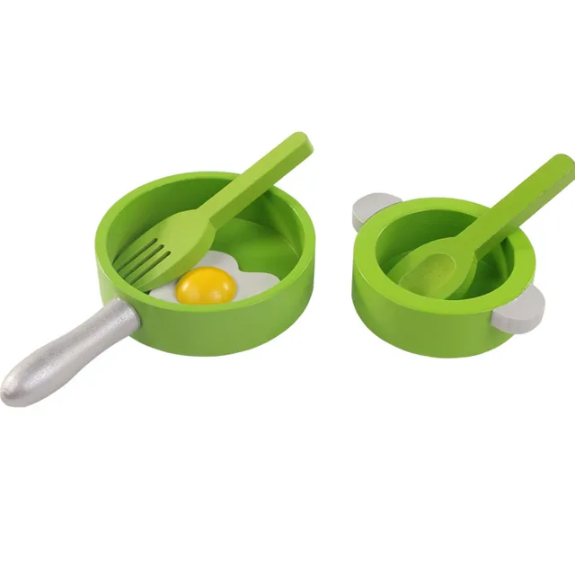 childrens wooden saucepan set