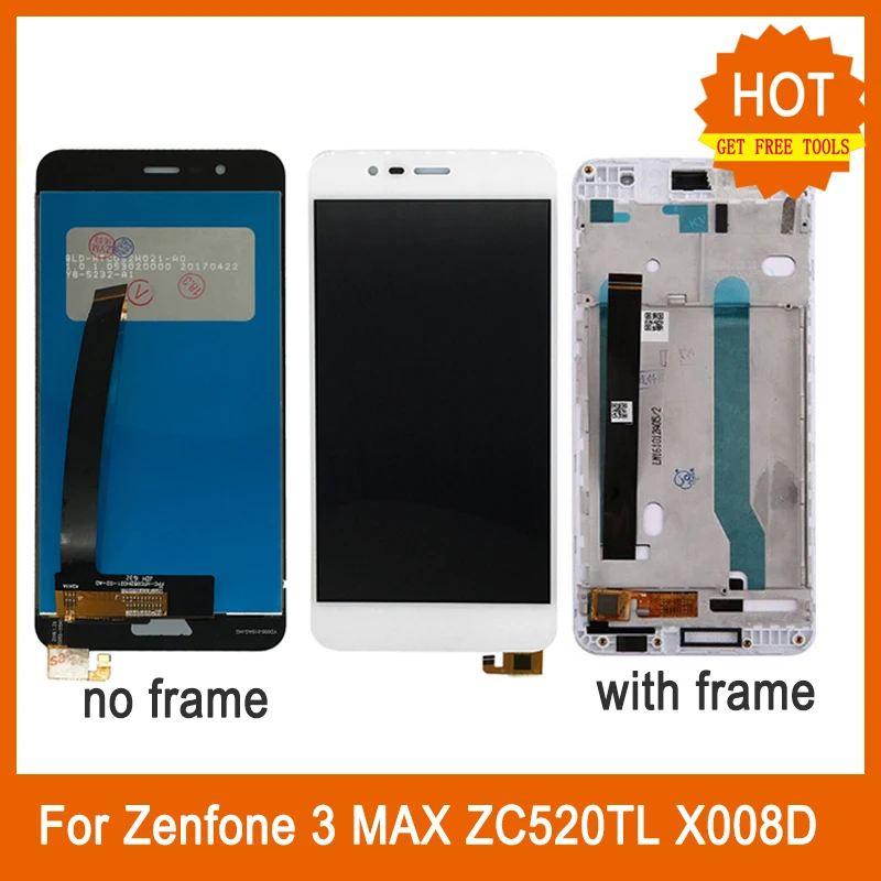 For Asus Zenfone 3 MAX ZC520TL X008D 5.2&quotLCD Screen Digitizer Assembly Original ZC520T Display with Frame Repair Parts | Мобильные