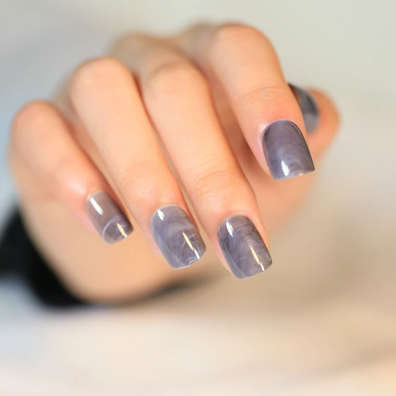 Shiny Drucken Sie Kurz Auf Nagel Grau Marmor Muster Runde Acryl Gefalschte Nagel Tipps Mit Kleber Aufkleber Manikure Werkzeug Z141 Press On Nails Press Onfake Nail Tips Aliexpress