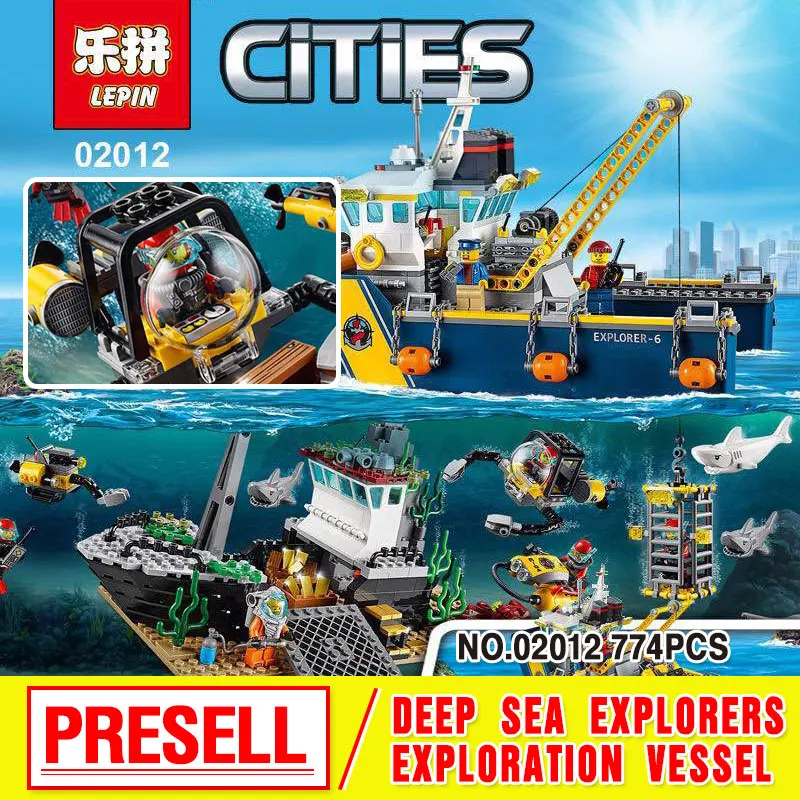 

Lepin 02012 City Series Deepwater Exploration Vessel Children Educational Building Blocks Bricks Toys Model funny boy Gift 60095