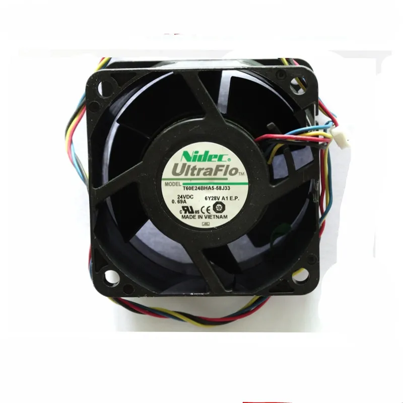 1 шт. для двухпроводного охлаждающего вентилятора NIDEC T60E24BHA5-58J33 DC 24V 0.69A 6038 60*60*38 мм |