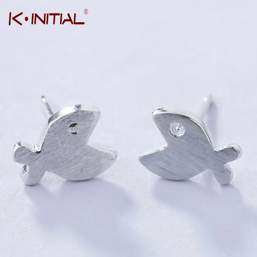 Kinitial Silver Hungery Fish Stud Earring Fashion Jewelry Animal Post Earrings For Women Piercing Bijoux | Украшения и аксессуары