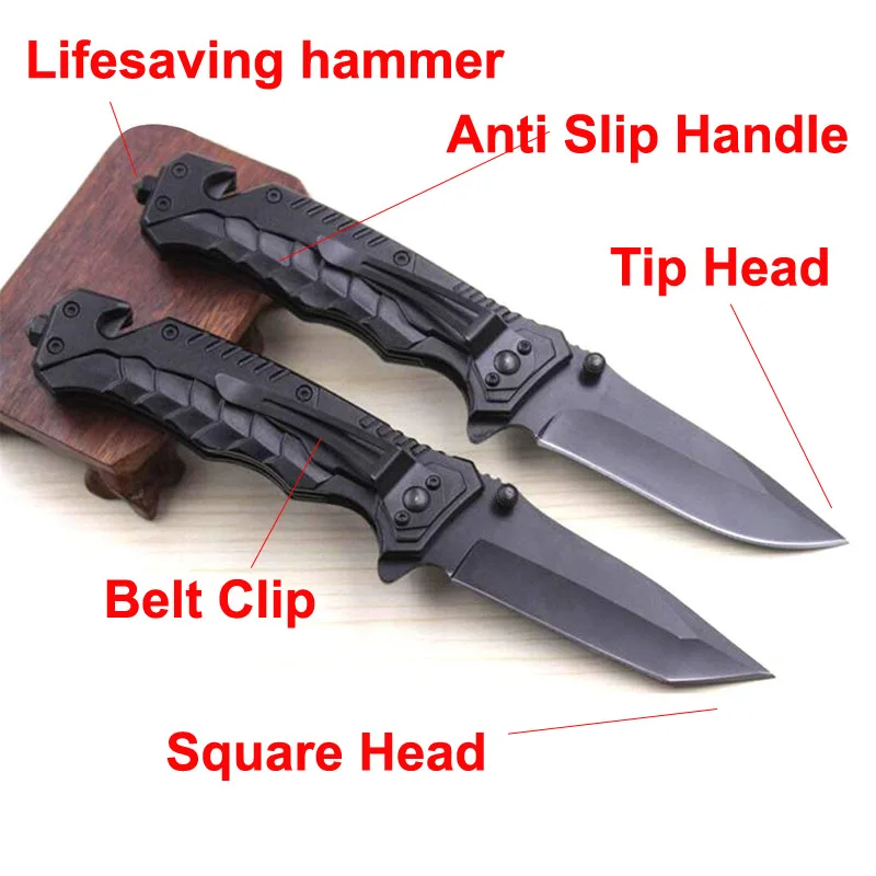 Многофункциональный карманный складной нож, военные тактические ножи, спасательный молоток для охоты, с зажимом для ремня, инструменты для повседневного использования