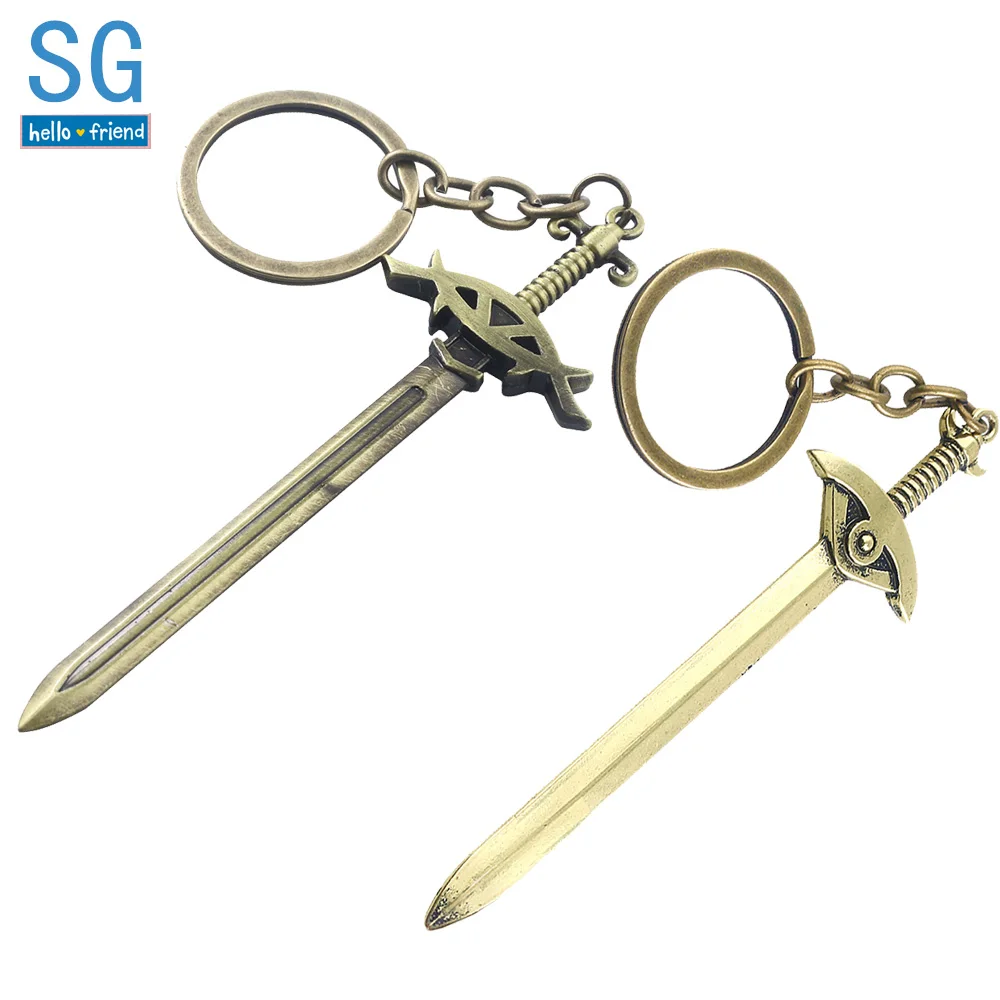 

SG The Legend of Zelda Keychains Breath of the Wild Z Sword Keyrings Gear Totems Hylian Shield Men Pins Chaveiro Jewelry Gift