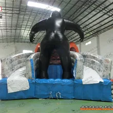 Дизайн орангутанг надувные водная горка с небольшой бассейн