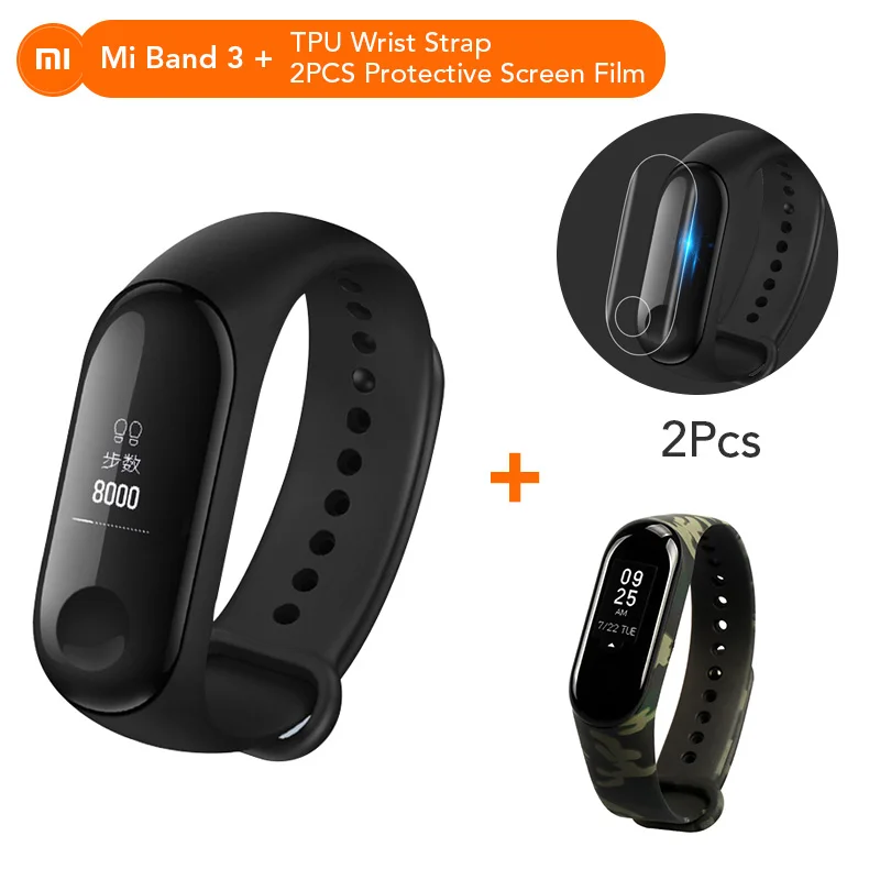 Xiaomi mi-браслет 3 Xio mi пульсометр Bluetooth 4,2 умный спортивный браслет OLED mi band 3 Smartband разноцветные ремни - Цвет: Add NO.15 Strap