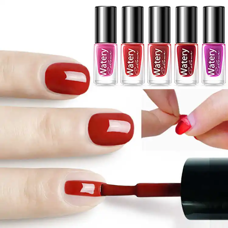 

5 Bottles Boxed Color Water-Based Peelable Nail Polish Set Color Uniform Color Dazzling Nail Polish