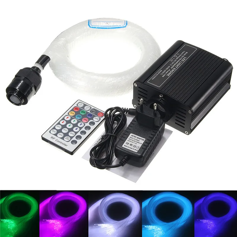 

85-265V 16W RGBW LED Fiber Optical Star Ceiling Light Driver Remote Control Kit +Optic Fiber Lights Commercial Lighting