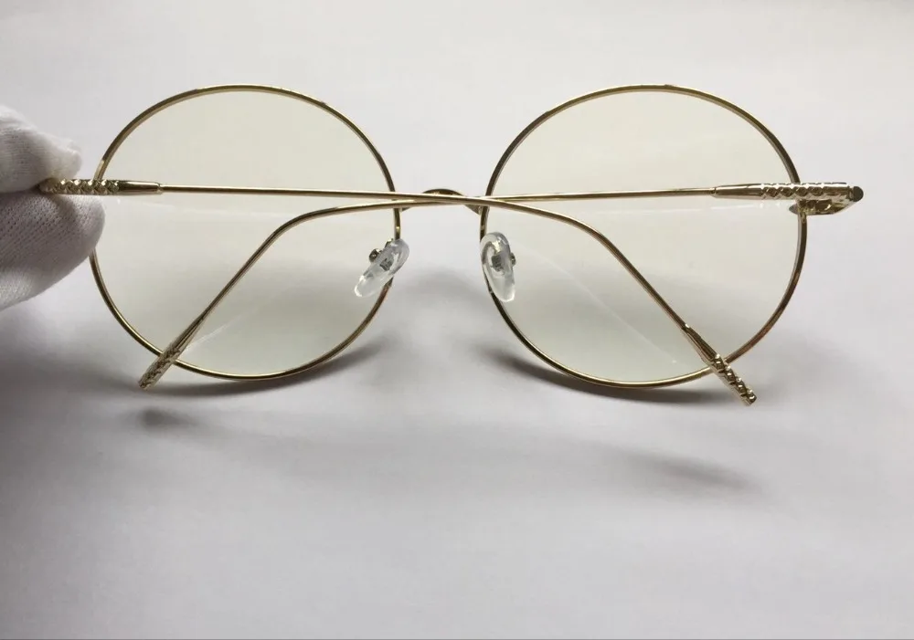 Oversized Clear Round Glasses Silver Metal Frame Vintage Big Circle Glasses Brand Designer Huge Big Nerd Eyeglasses Women Eyeglasses Frames Aliexpress