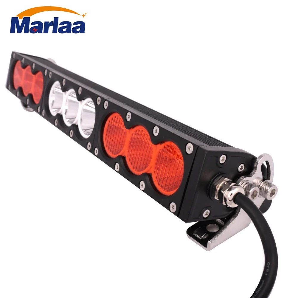 Straight Led Light Bar 17inch 90w Offroad Light Bar White Amber Yellow