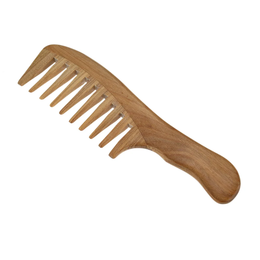 Новый ручной работы деревянный сандалового дерева широкий зуб деревянный гребень натуральный массажер для головы волос расчески Уход за