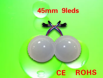 

NEW design! addressable 45mm led pixel light;9leds 5050;DC12V;2.16W;IP65;UCS2903 IC;frosted cover