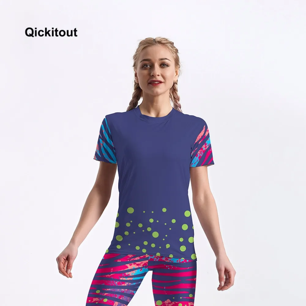 Женская футболка Qickitout летняя хлопковая Однотонная с коротким рукавом и o