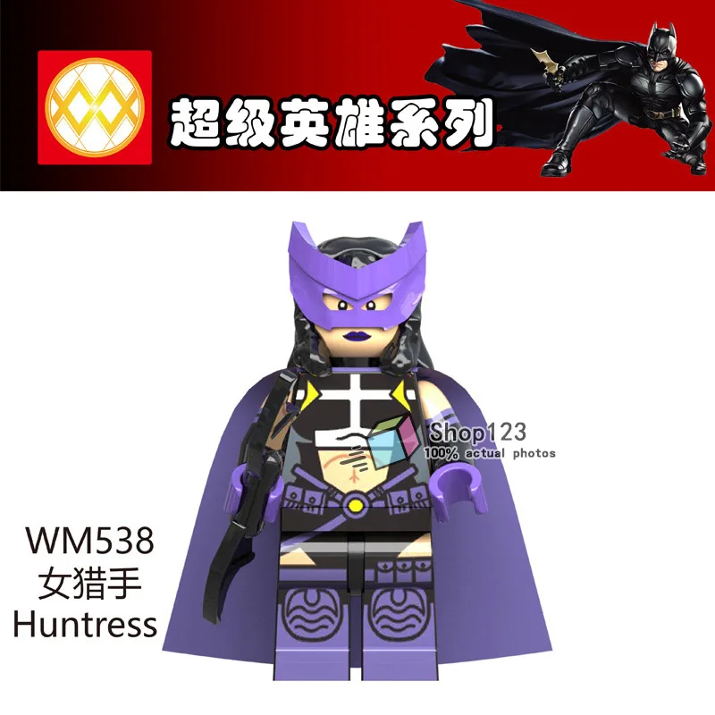 

New Arrival Super Hero Batman WM538 Deadpool Leopard Stripe Batman Cow Azbat Huntress Blocks Toys for Children Gifts