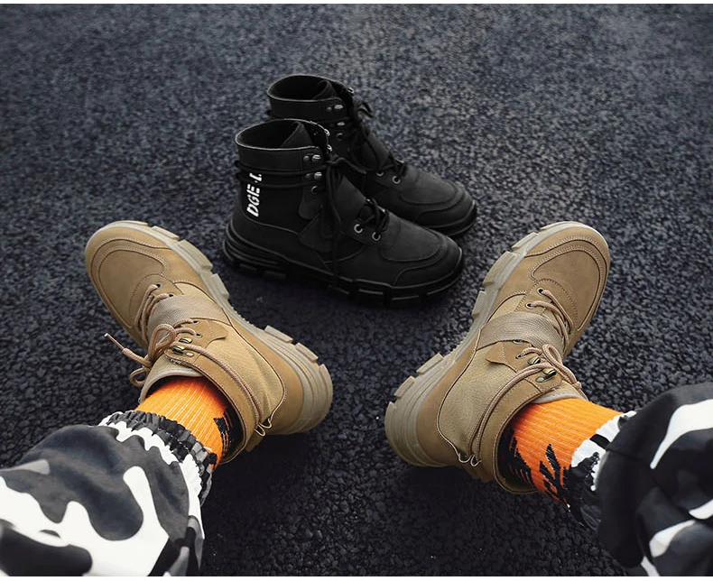 Mens Military Boots' Casual Motorcycle Men Boots Ankle Casual Shoes High Quality Winter Boots Men With Fur Snow Boot Black Brand (1)