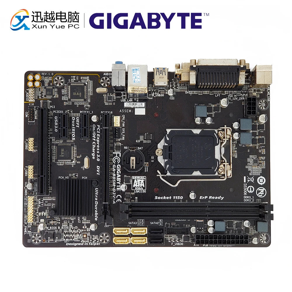 

Gigabyte GA-B85M-D3V-A Desktop Motherboard B85M-D3V-A B85 LGA 1150 i7 i5 i3 DDR3 16G SATA3 USB3.0 DVI VGA Micro-ATX