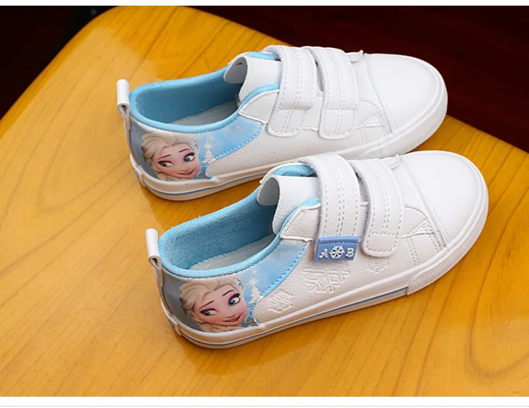 Princess Girls Shoes For Kids Fashion Elsa Anna Kids Shoes 2019 Ice Snow Queen Casual Children Shoe Girl Sneakers White Flat 585 (5)