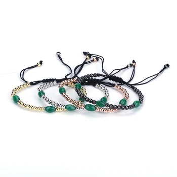 

Hot Sale Macrame Braiding Bracelets Figure Shape Charm Braided 24k Gold Bracelets for Women Cuff Pulseira Masculina