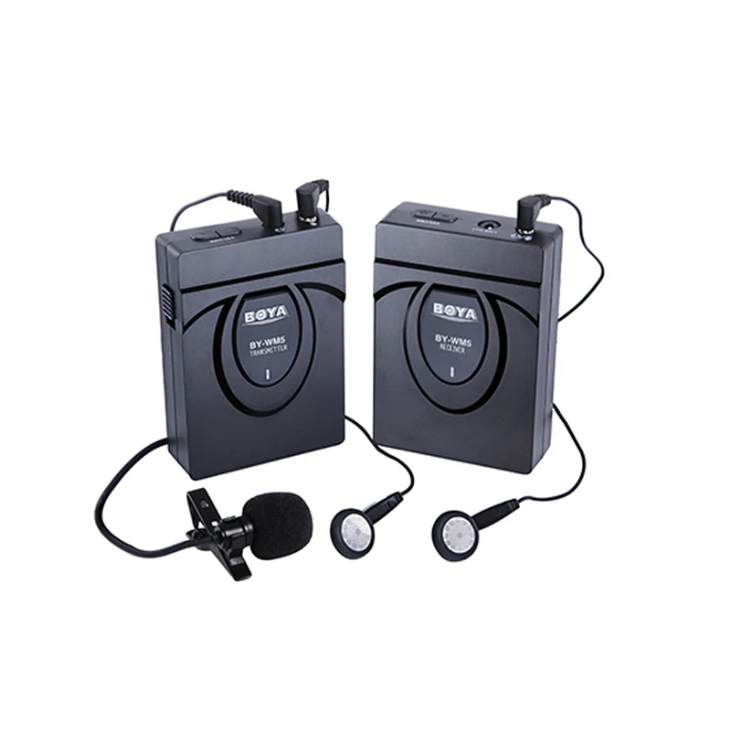 

BOYA BY-WM5 Pro 2.4GHz GFSK Wireless Clip-on Lavalier Lapel Microphone System for DSLR Camera Camcorders Video Audio Recording