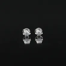 LASAMERO 0.17CT круглые серьги с натуральным бриллиантом 18K золотые