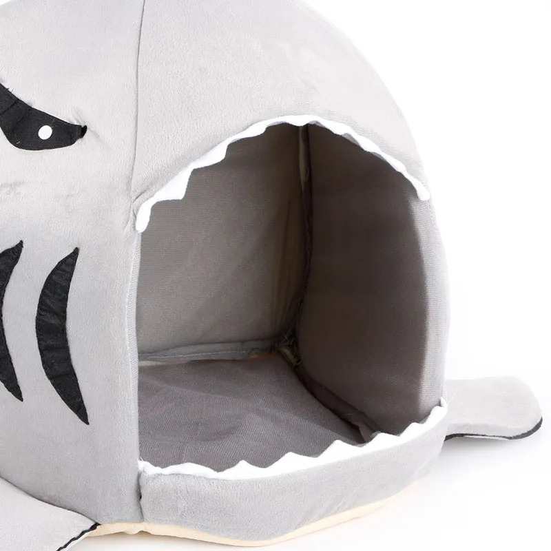 

Cute Shark Mouth Teddy Pet Dog Cat Bed House Doggy Puppy Warm Kennel Cushion Pad