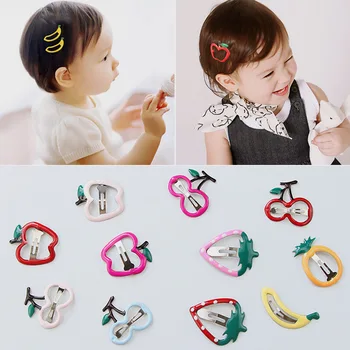 

6Pcs/Lot Girls Hair Accessories Fruit Barrette Cherry Banana Hairpin bb Drop Clips Girl Cute Headband Hair Clip Kids Hairclips
