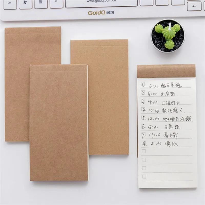 

50 sheet Portable diy sketchbook Vintage Notebook Can Tear Off Practical Portable TODO Planne Memo Pads Office School Supplies
