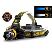 AloneFire HP82 Cree XPE Q5 2 LED Blue white Double light source Zoom led Headlamp Headlight for 1/2×18650 rechargeable battery