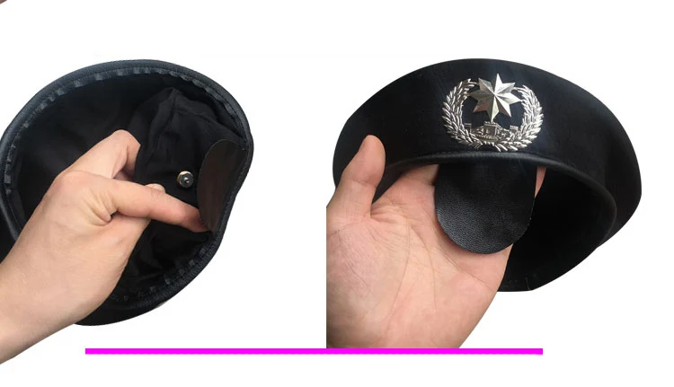 male beret hat High-Q Men Women Wool Felt Berets Metal Badge Decor Sailors Dance Performance Hat Trilby Military Fans Army Cap Adjustable man in beret