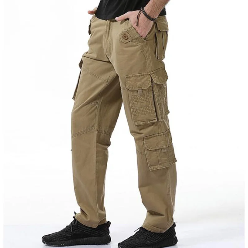

Men's Cargo Pants Casual Mens Pant Multi Pocket Military Overall Men Outdoors Long Trousers Plus size 28-40