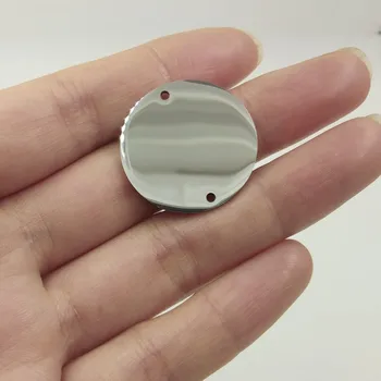 

20pcs 25mm Diy Charm accessories double holes polishing blank tag round pendants stainless steel can be lettering design