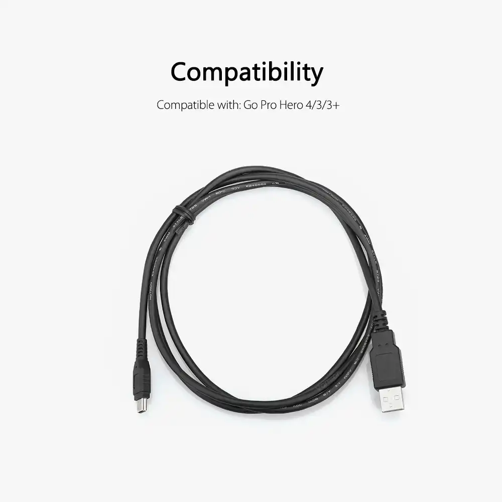 Vamson移動プロアクセサリーミニusbケーブルのみに接続する充電用のpcとデータ伝送のためのgoproヒーロー 4 3 3 Vp907 For Gopro Hero Gopro 4 Heroaccessori Gopro Hero Aliexpress