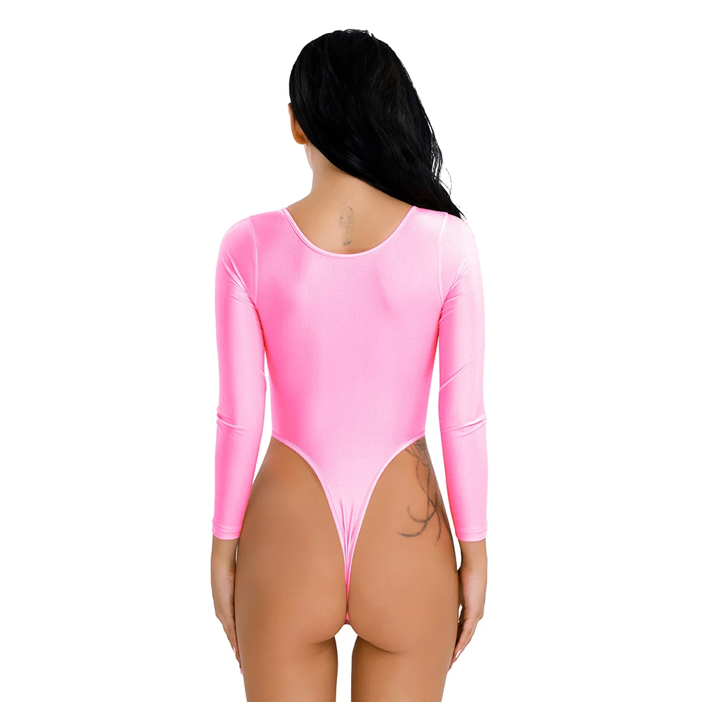 iEFiEL Women Sexy Bodysuit Long Sleeve High Cut Crotchless Thong Leotard Body String Catsuit Jumpsuit Womens Dancing Clothing bodysuits