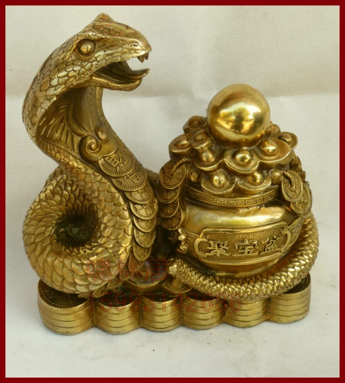 A large snake copper cornucopia gift money feng shui ornaments | Дом и сад