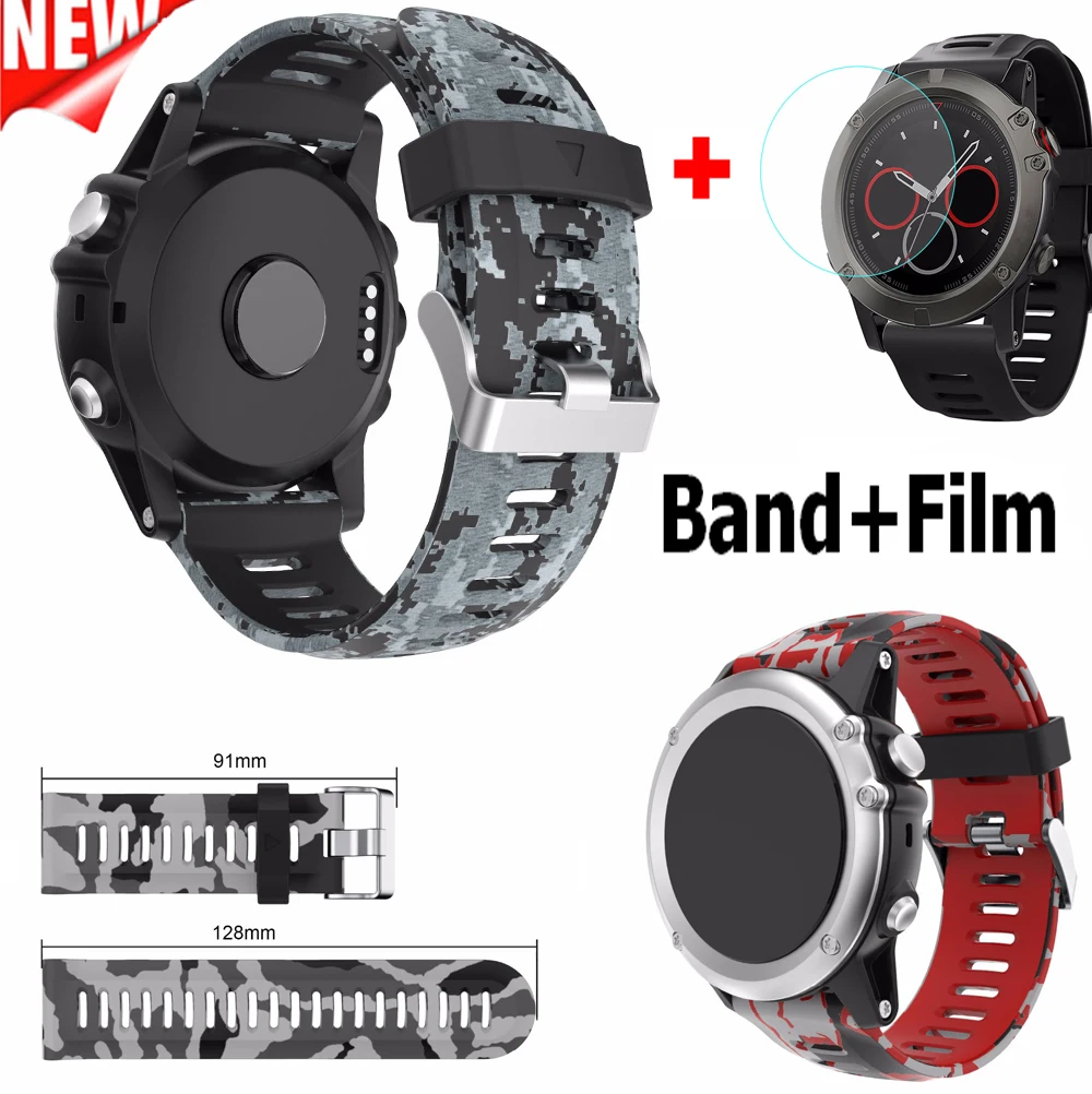 Ремешок для часов 2 в 1 COMLYO Garmin Fenix 5X GPS 26 мм ремешок наручных с защитной пленкой Plus |
