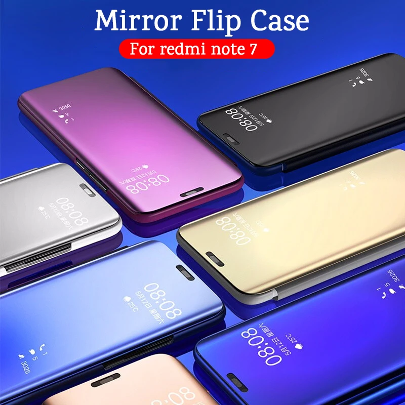 

Luxury Mirror Flip cover For xiaomi redmi note 7 case Stand phone cases redmi note 7 case on xiomi xaomi redmi note7 funda coque