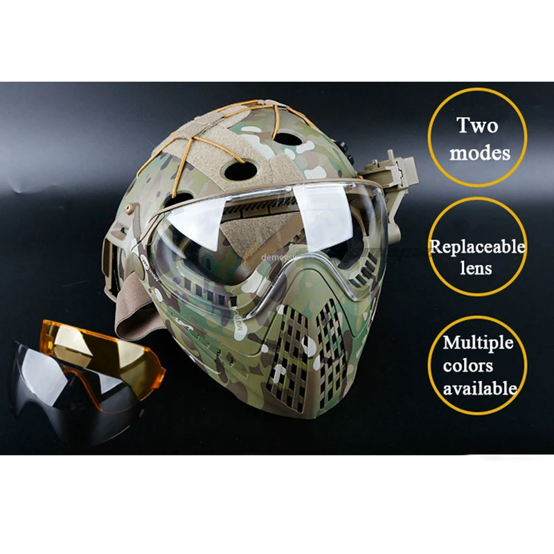 Tanie Gogle taktyczne maski wojskowe armii Airsoft Paintball maski z wymiany 3 obiektyw taktyki maska CS polowanie