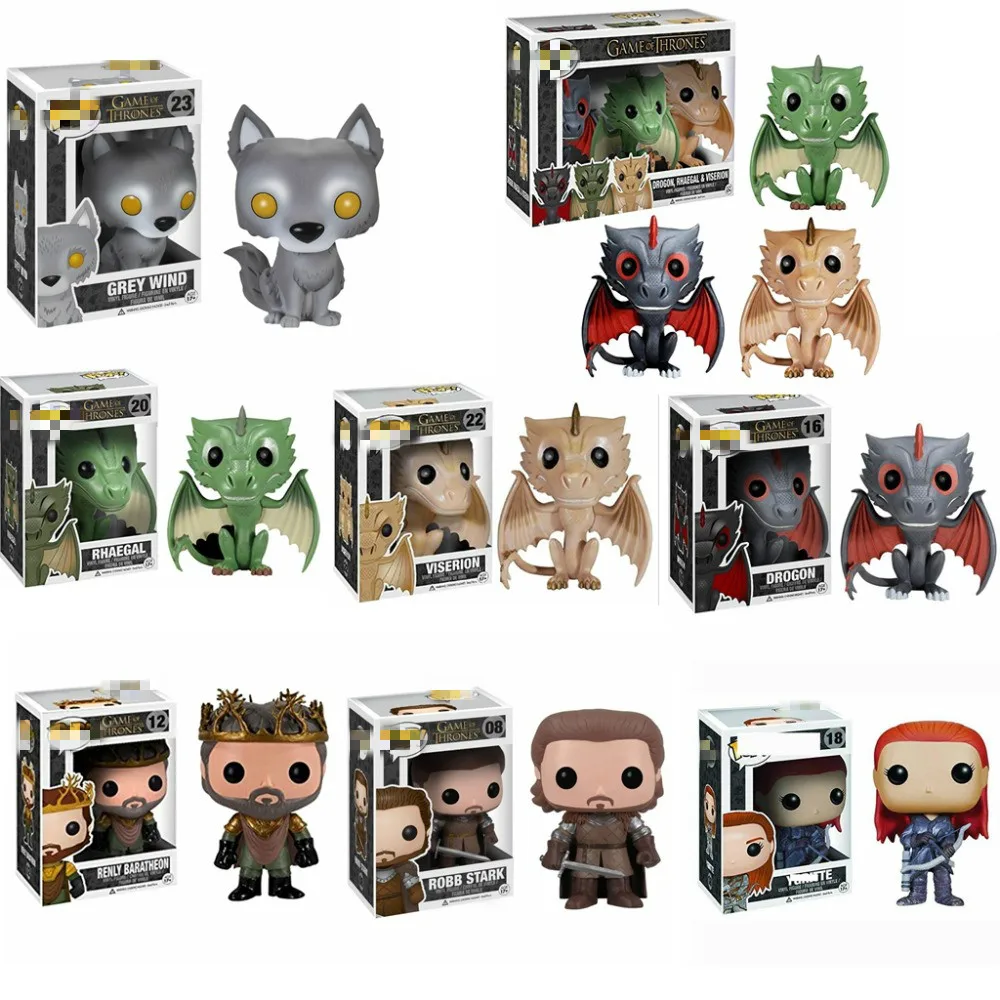FUNKO Игра престолов фигурки Робб Старк Джон Сноу серый ветер Дейенерис Ренли YGRITTE