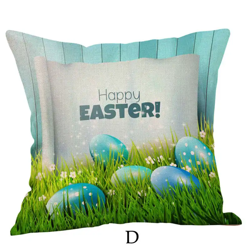 Buy NAIYUE Happy Easter Pillow Cases Linen Sofa Cushion Cover Home Decor