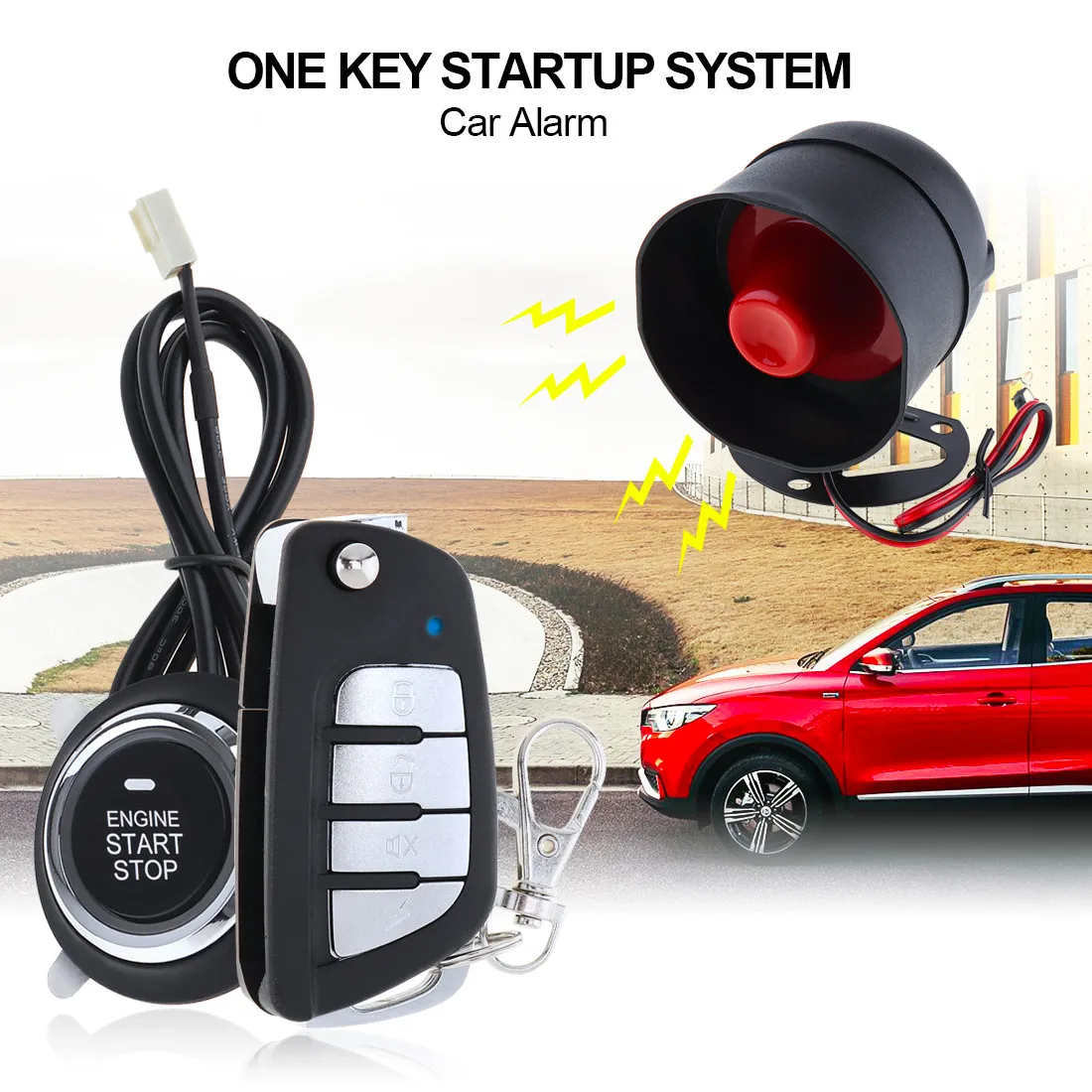 Universal Vehicle Car Alarm Security System Remote Start Stop Button