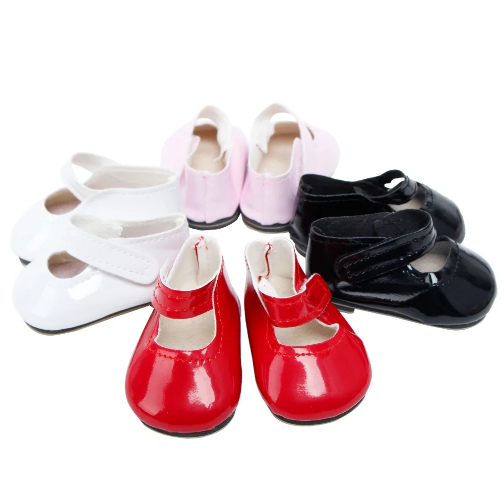 

Fashion Cute Leather Sandals Flat Heel Doll Shoes for American Girl Doll 18 Inch Puppet Baby Girl DIY Toy Dress up Accessories