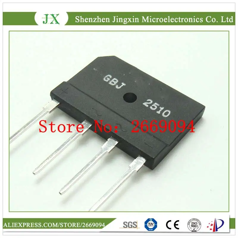 

5pcs free shipping GBJ2510 2510 Bridge Rectifiers 1000V 25A new original