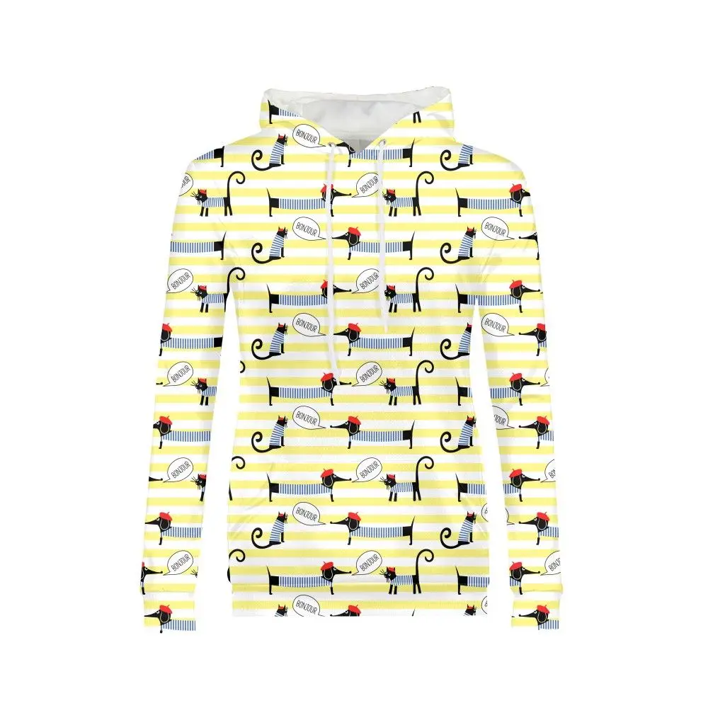 

Yellow Sausage Dog Women Hoodies Sweatshirts Dachshund Animals Design Woman Autumn Sudadera Mujer Ropa Mujer Invierno