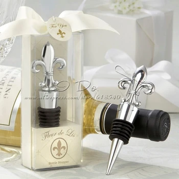 

Free Shipping Elegant Fleur de Lis Chrome Bottle Stopper