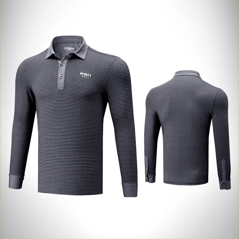 2018 جولف الملابس الرجال قميص طويل كم T قميص الخريف الشتاء جيرسي الرياضة مخطط الملابس