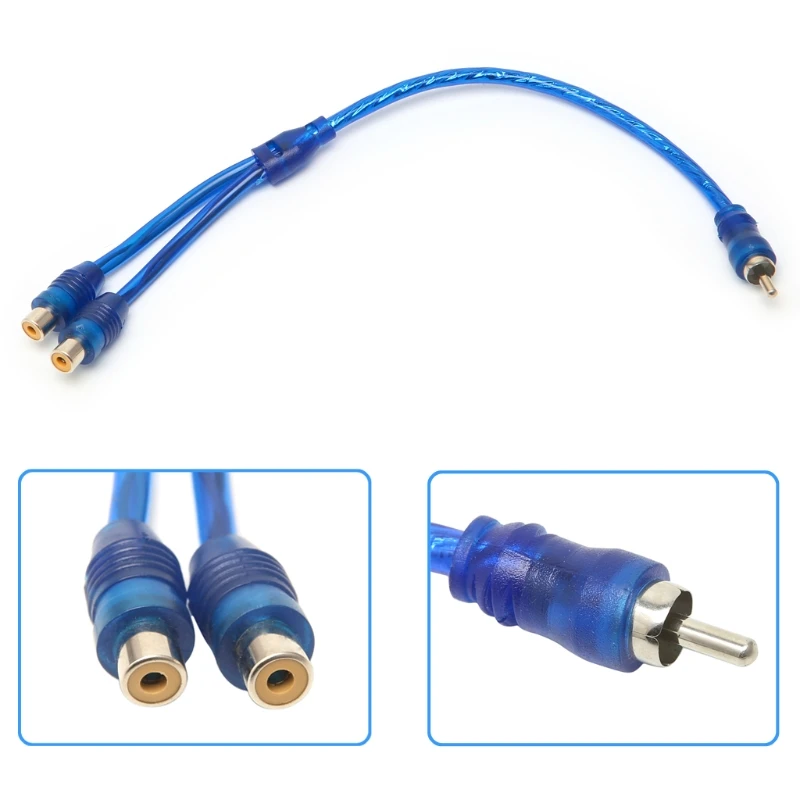 Car Audio 1 RCA Female to 2 RCA Male Y Splitter Cable Converter Cord