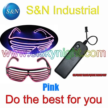 

Pink El Wire Shutter Party Glasses - on/slow flash/quick flash/off/Function 4 holiday,party ,festival,show