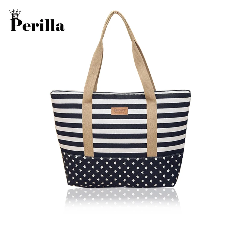 

Perilla Ladies Handbag Canvas Beach Shoulder Women Messenger Tote Bags Female Famous Brand Sac A Main Femme De Marque Pochette