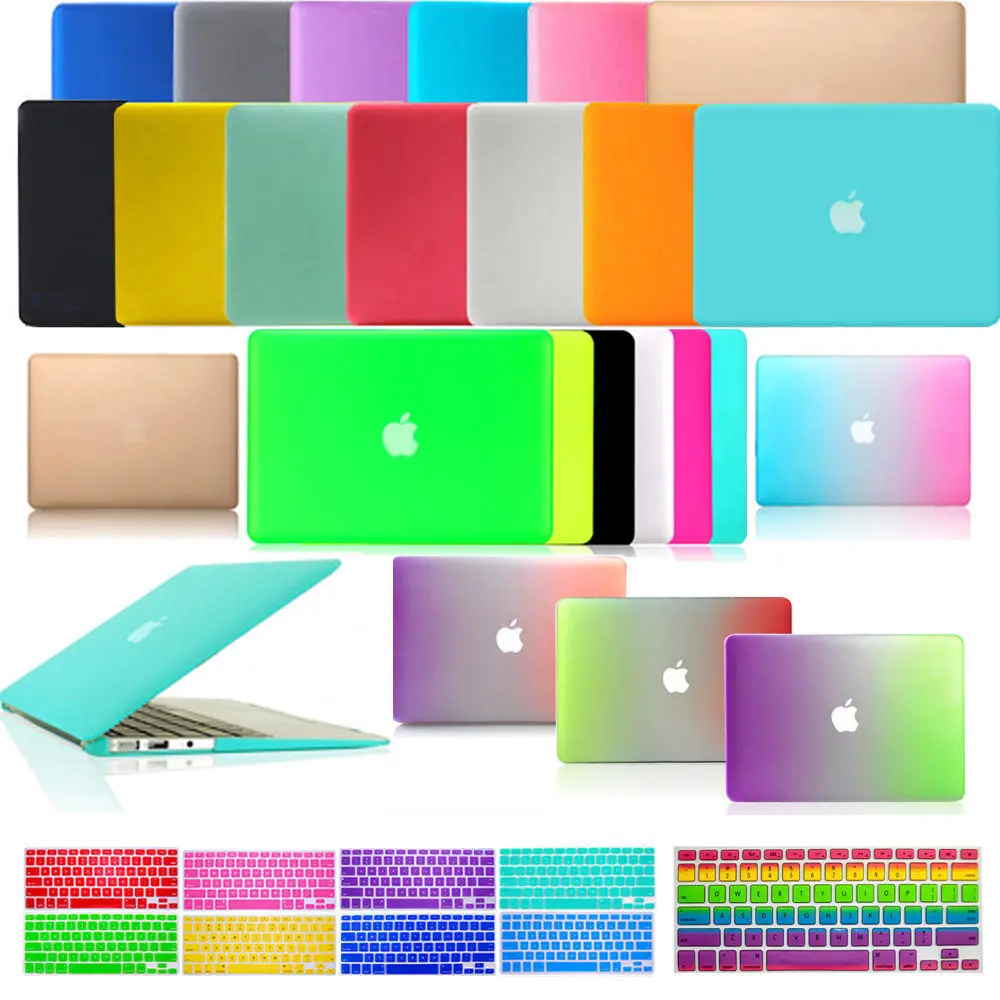 

2019 New Matte Laptop Shell Hard Case Cover+Keyboard Cover for Macbook Air 11 13 Pro Retina 12 13 15Touch Bar& D 13 15 inchs